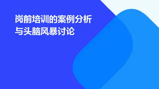 岗前培训的案例分析与头脑风暴讨论