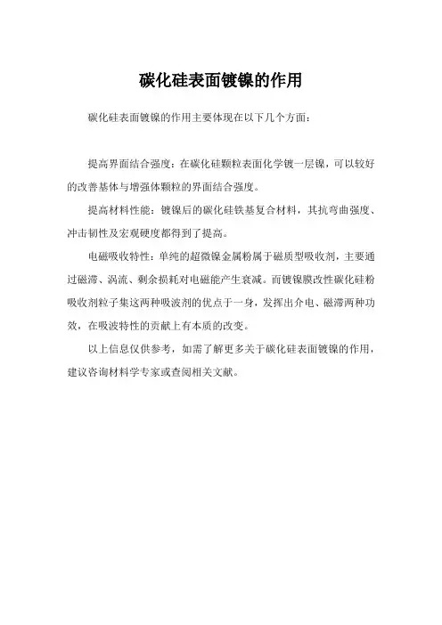 碳化硅表面镀镍的作用