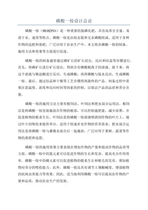 磷酸一铵设计总论