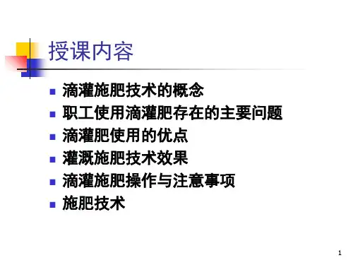 滴灌肥使用技术文档资料