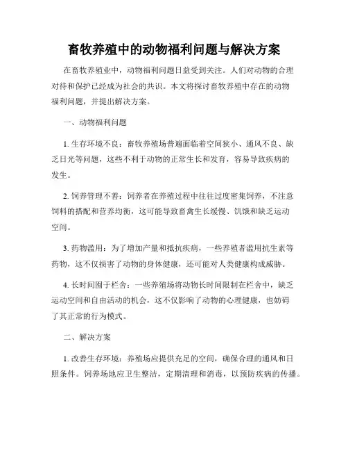 畜牧养殖中的动物福利问题与解决方案