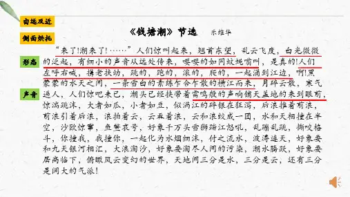 四年级语文上册第1课《观潮》阅读链接：钱塘江大潮诗文赏析  课件(共12张PPT)