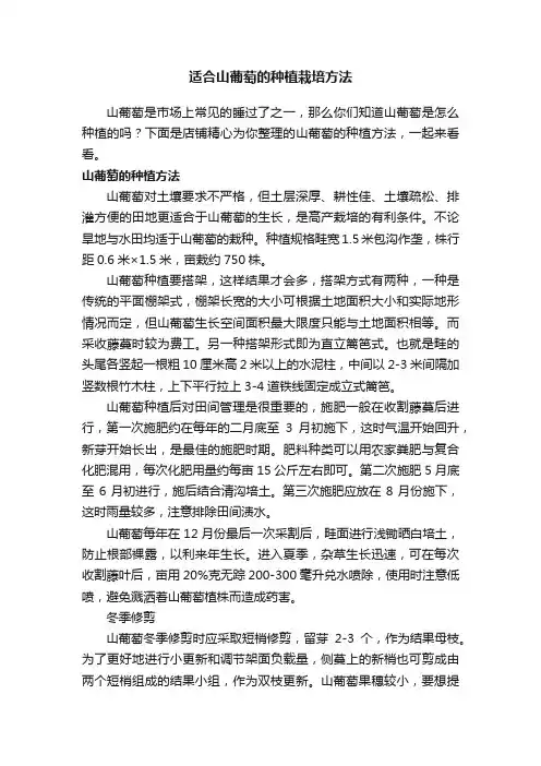 适合山葡萄的种植栽培方法