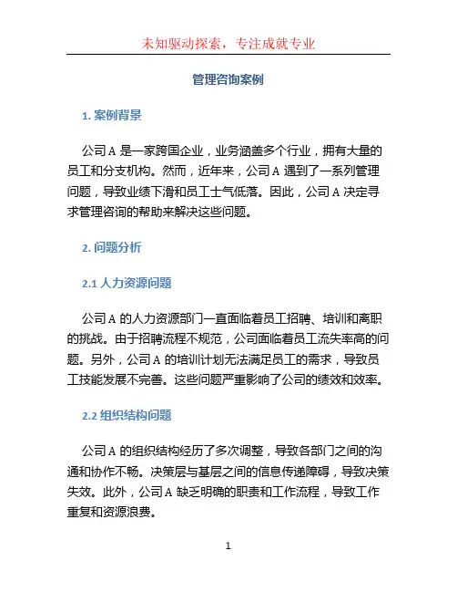 管理咨询案例