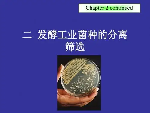 发酵工程与设备第二章、第二讲发酵工业菌种的分离筛选
