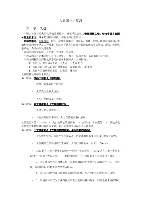 中国古典园林史复习资料