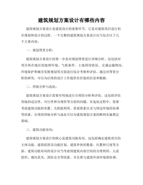 建筑规划方案设计有哪些内容