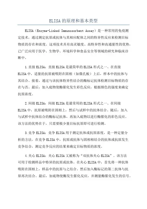 ELISA的原理和基本类型