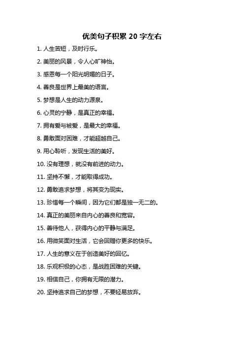 优美句子积累20字左右