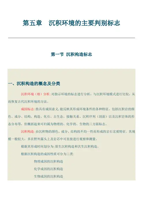 第五章沉积环境的主要判别标志