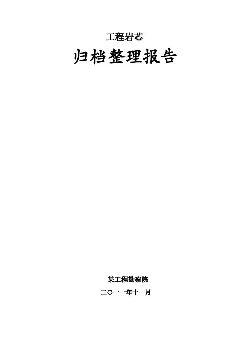 工程岩芯归档整理报告