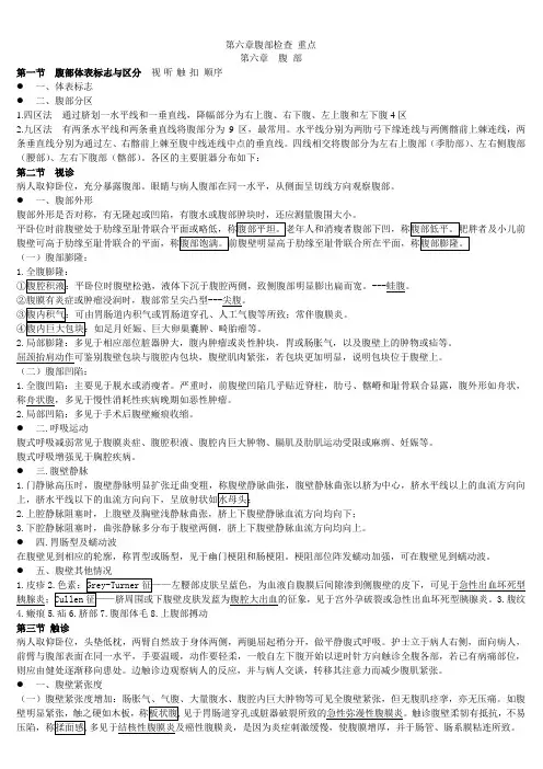 第六章腹部检查 重点