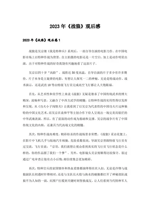2023年《战狼》观后感_4