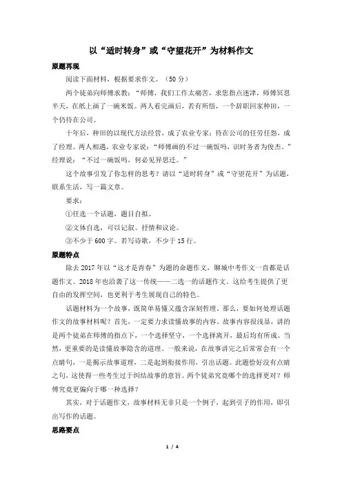 中考语文作文2018山东聊城满分作文