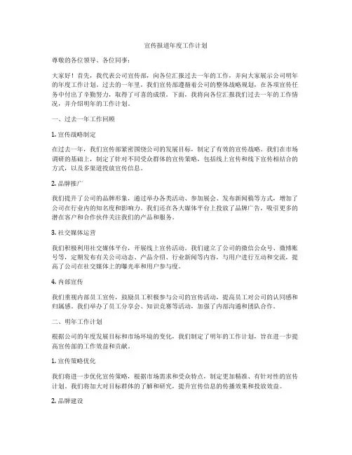 宣传报道年度工作计划