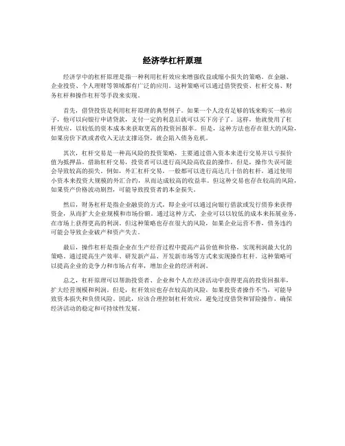 经济学杠杆原理