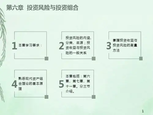 投资学第六章投资风险与投资组合
