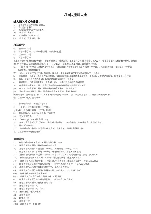 Vim快捷键大全