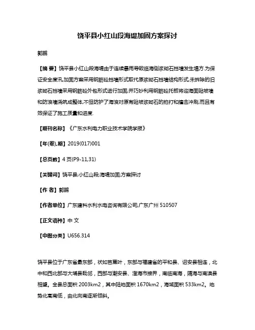 饶平县小红山段海堤加固方案探讨