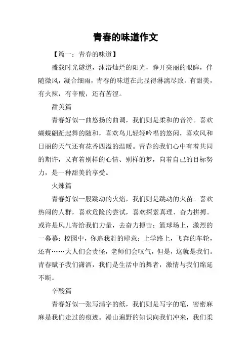 青春的味道作文