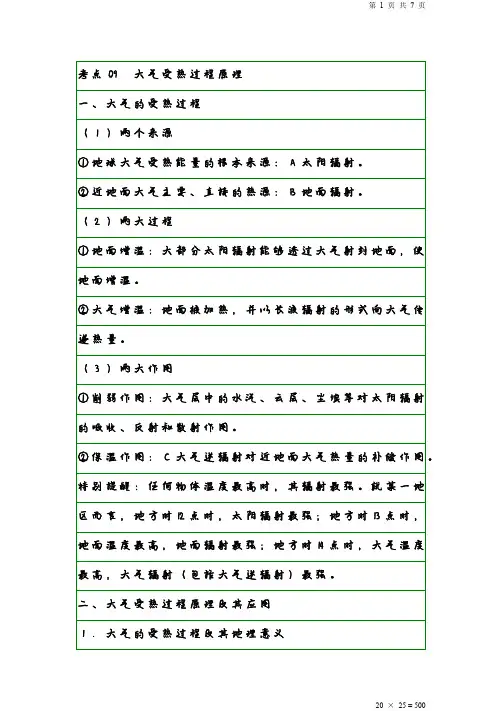 地理学霸笔记09 大气受热过程原理