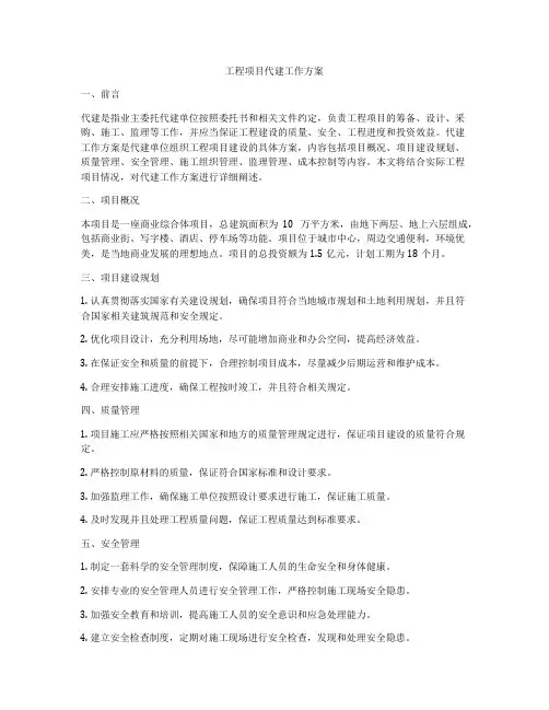 工程项目代建工作方案