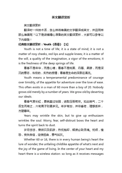 英文翻译赏析