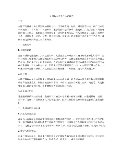 金刚石工具生产工艺流程
