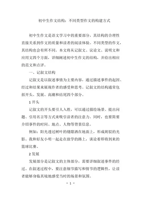 初中作文结构解析+案例范文