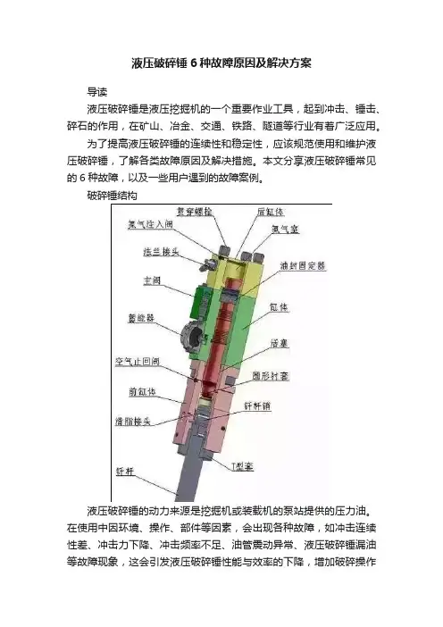 液压破碎锤6种故障原因及解决方案
