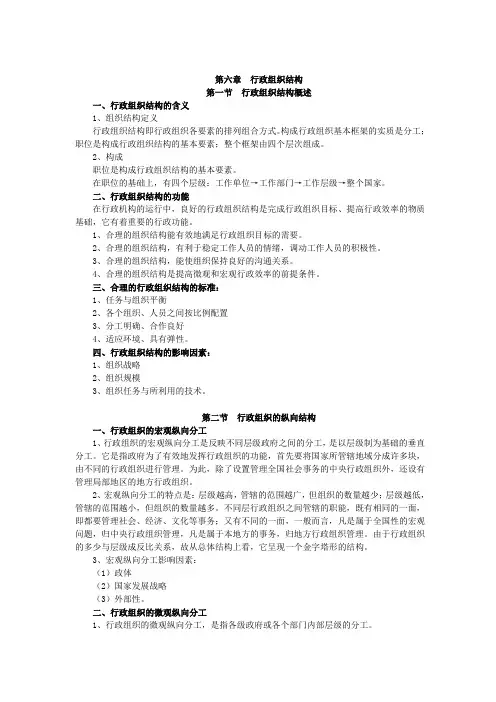 行政组织理论第六章  行政组织结构