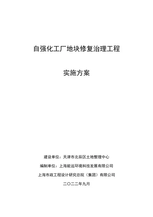 天津自强化工厂项目实施方案(公示稿)