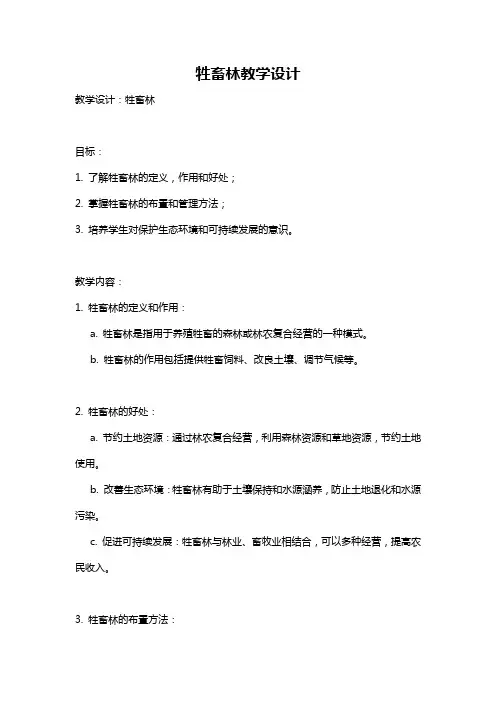 牲畜林教学设计