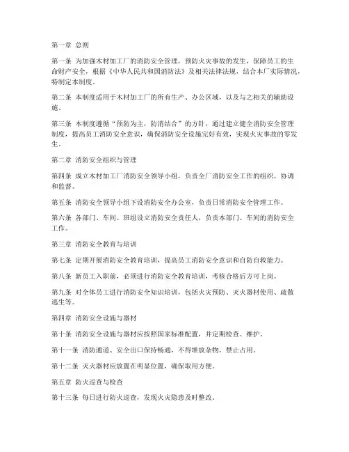 木材加工消防安全管理制度