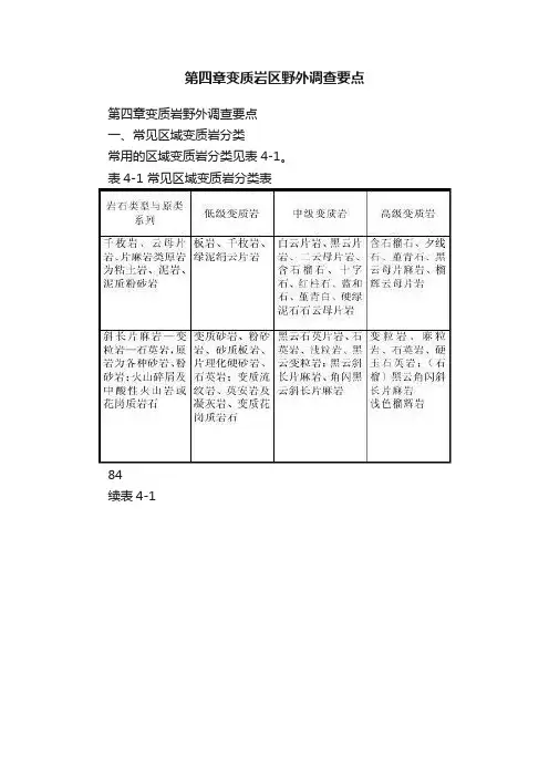 第四章变质岩区野外调查要点