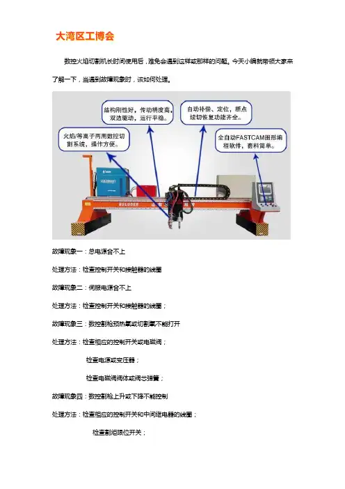 数控火焰切割机常见故障及处理办法【秘籍】