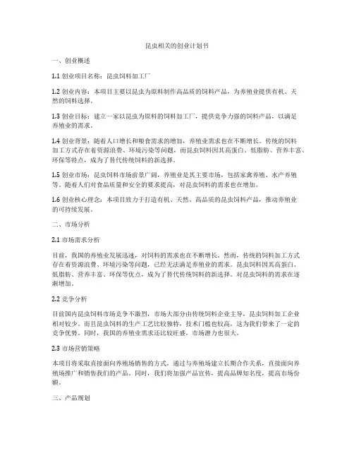 昆虫相关的创业计划书