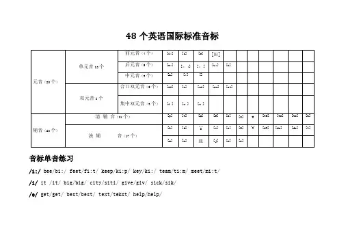 48个国际英语音标