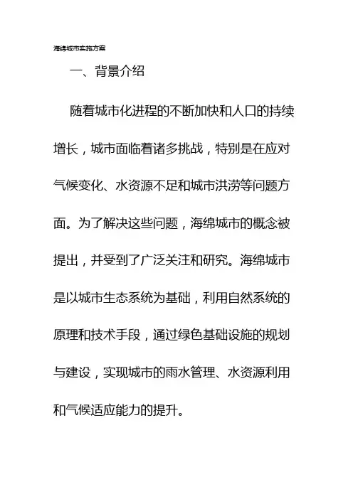 海绵城市实施方案