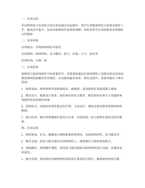 渔网花刀实训报告