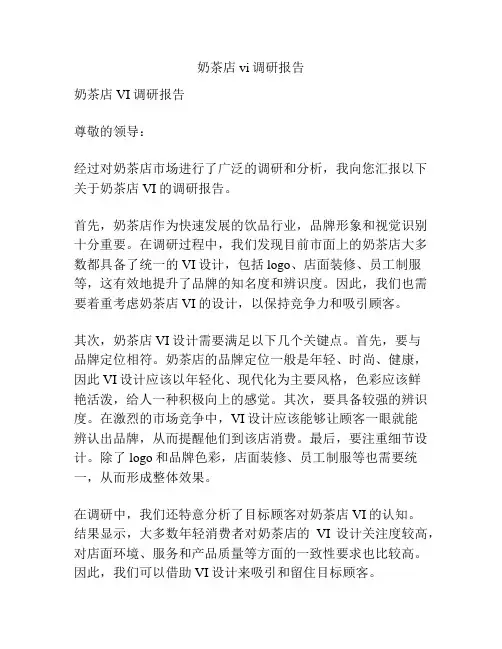 奶茶店vi调研报告