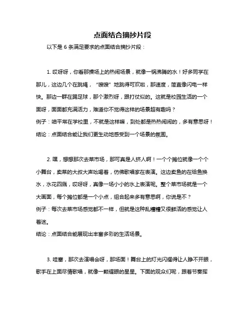 点面结合摘抄片段
