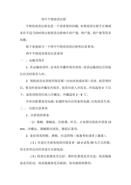 肉牛牛犊疫苗注射