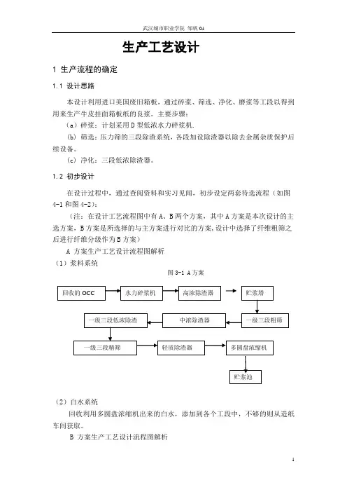 浆水平衡图、工艺流程图