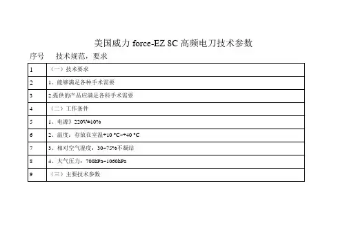 威力电刀force-EZ 8C参数