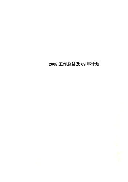 2008工作总结及09年计划