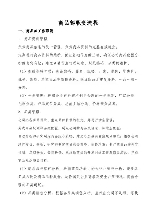 连锁药店商品部职责流程