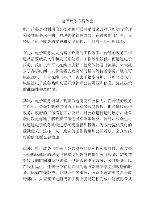 电子政务心得体会