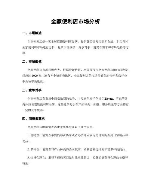 全家便利店市场分析