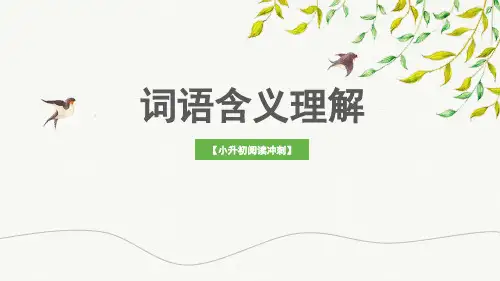 部编版小升初语文考试记叙文阅读考点：词语含义理解(课件)